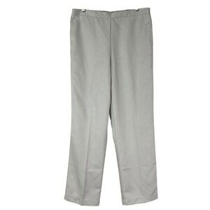 Alfred Dunner Chapel Hill Gray Pants 12 Elastic Waist Pull-On Straight Leg NWT